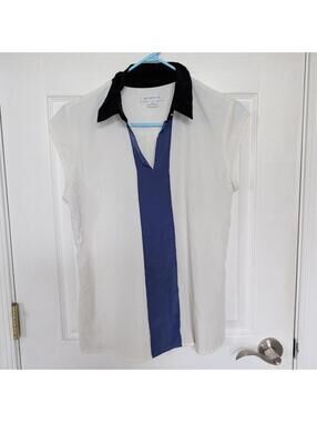 Liz Claiborne Women's White and Blue Blous